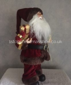 Standing Plush Nordic Santa Gonk Scandi Christmas Decoration 65cm Englebert Grey 