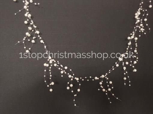 Pearlised White Bead Garland - PBG-2M-PW