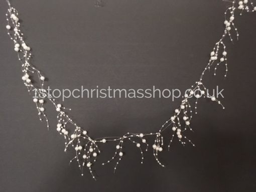 White Pearl Bead Garland - PBG-2M-W - Image 2