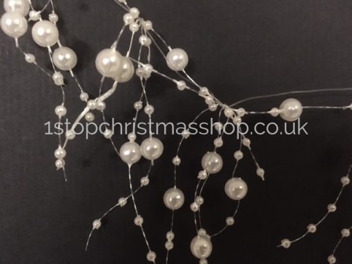 White Pearl Bead Garland - PBG-2M-W - Image 3