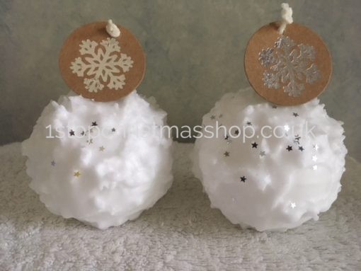 Snowball Candles - With Silver Star Sprinkles - SBC001-S