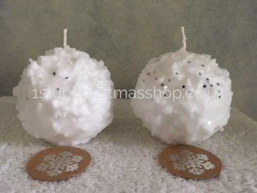 Snowball Candles - With Silver Star Sprinkles - SBC001-S - Image 3