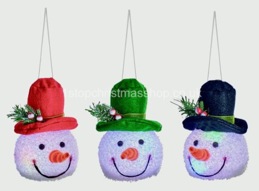 Multi-Coloured LED Snowman Head - Multi-Buy - LB183191-4
