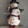 Plush Triple Headed Snowman Figurine - XMC0351