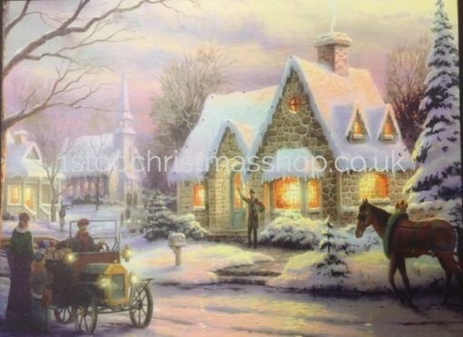 A Snowy Arrival Home – LED Canvas – LB151092-3 - Image 2
