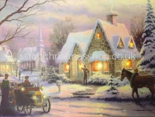 A Snowy Arrival Home – LED Canvas – LB151092-3