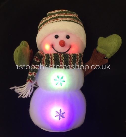 Snowman - Colour Changing & Red LED's - LB121577-Green