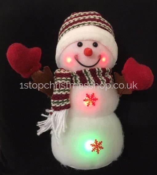 Snowman – Colour Changing & Red LED’s – LB121577-Claret