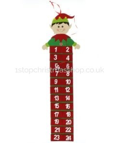 Large Felt Christmas Advent Calendar with Pockets Hanging Decoration Elf