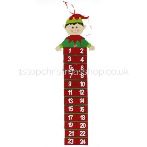 Wall Hanging Christmas Elf Fabric Advent Calendar – XM3605