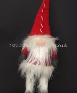 Standing Plush Nordic Santa Gonk Bobbin Wobbly Christmas Decoration - Small - Red & White