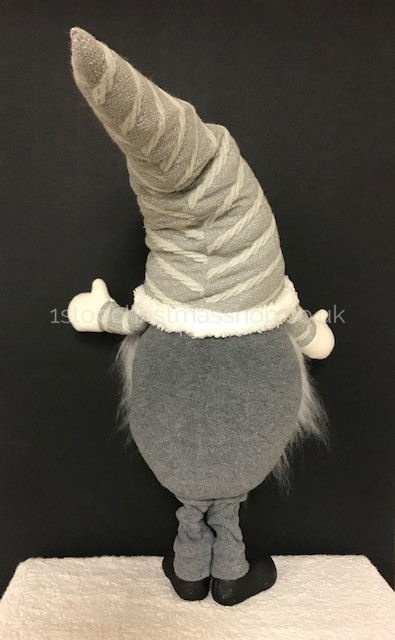 Standing Plush Nordic Santa Gonk Scandi Christmas Decoration 65cm Englebert Grey 