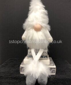 Sitting 'Dangly Legged' Plush Nordic Santa Gonk Scandi Christmas Decoration - Gonkert White
