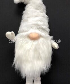 Standing Plush Nordic Santa Gonk Scandi Christmas Decoration 65cm Englebert - White
