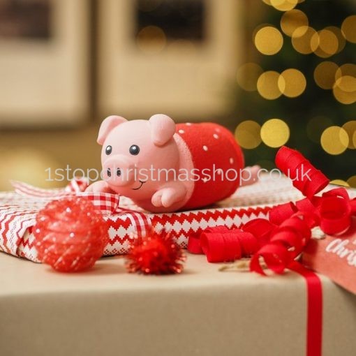 Festive Pig In Blanket Squeaky Latex PlayPal Dog Toy - Zoon