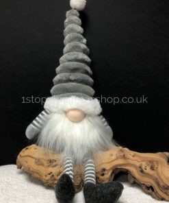 Sitting 'Dangly Legged' Plush Nordic Santa Gonk Scandi Christmas Decoration GrooviKert - Grey