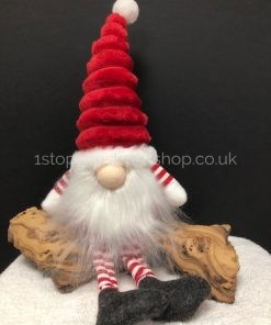 Sitting 'Dangly Legged' Plush Nordic Santa Gonk Scandi Christmas Decoration GrooviKert - Red