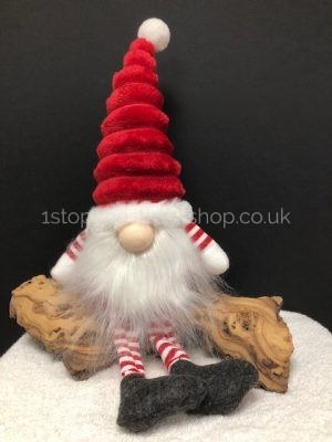 Sitting 'Dangly Legged' Plush Nordic Santa Gonk Scandi Christmas Decoration GrooviKert - Red